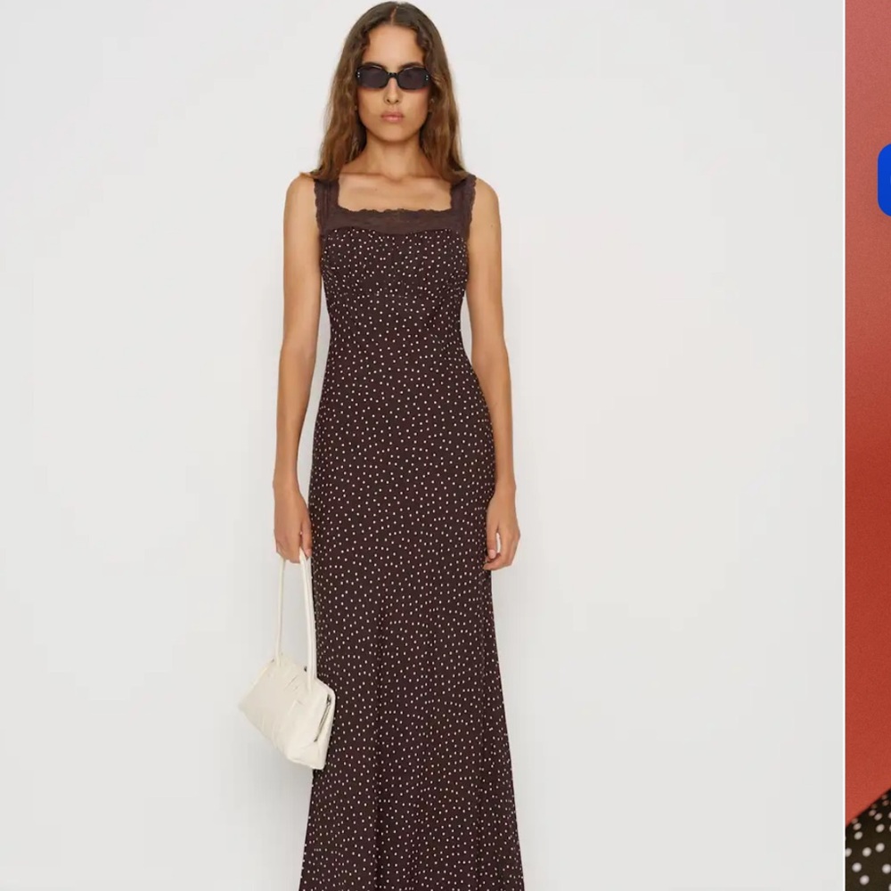 Reformation Bobbie Brown Polka Dot Maxi Dress